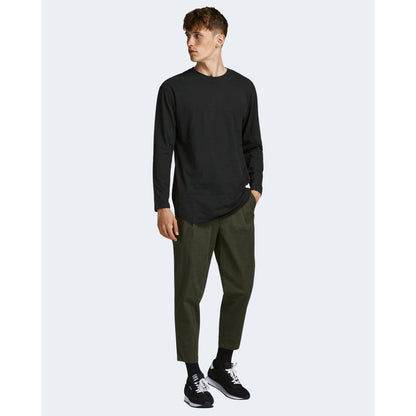 Black Cotton Long Sleeve T-Shirt
