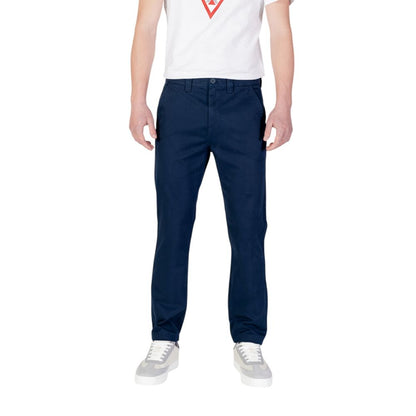 Blue Cotton Skinny Pants