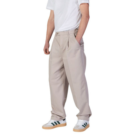 Beige Recycled Polyester Casual Pants