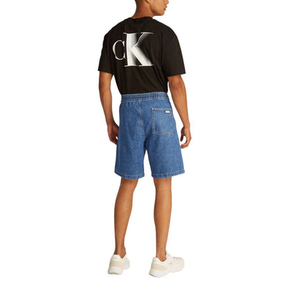 Blue Cotton Bermuda Shorts
