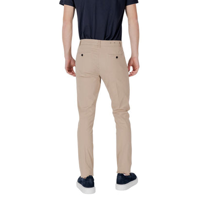 Beige Cotton Skinny Pants