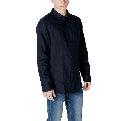 Blue Linen Dress Shirt