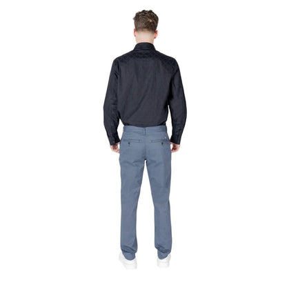 Blue Cotton Skinny Pants