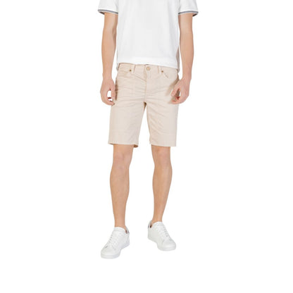 Beige Cotton Bermuda Shorts
