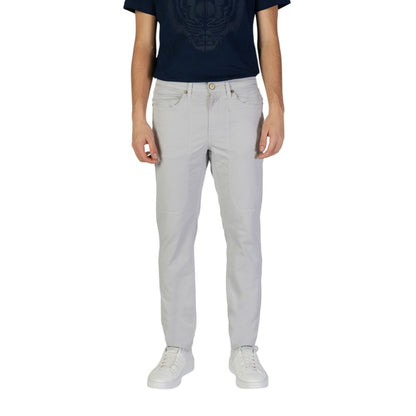 Gray Cotton Skinny Pants