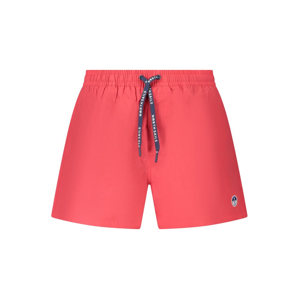 Red Nylon Men's Swim Boxer