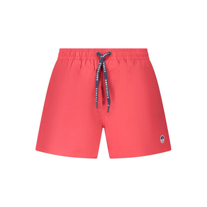 Red Nylon Men's Swim Boxer