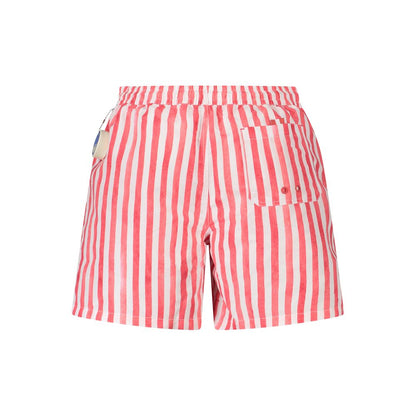 Red Polyester Men's Swim Trunk