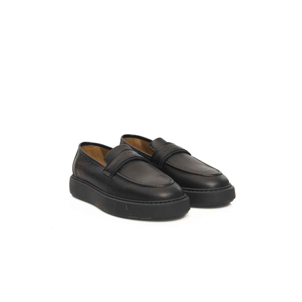 Black Leather Men Loafer