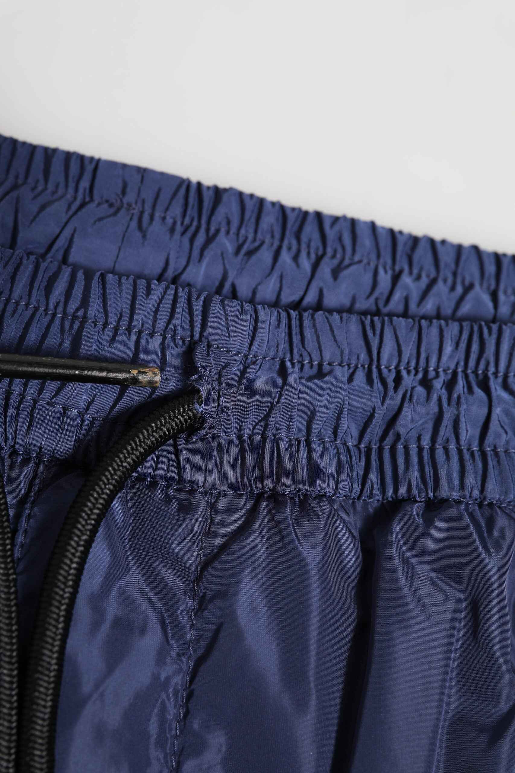 Blue Nylon Straight Jogger Sweatpants Pants