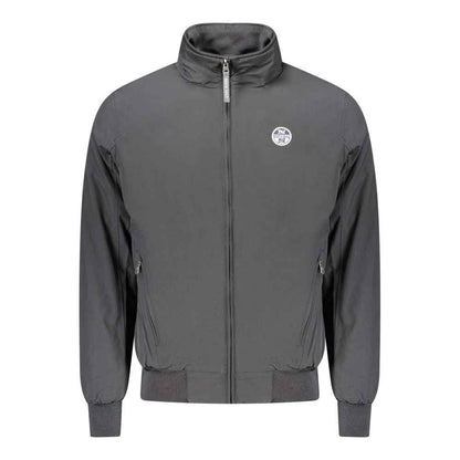 Black Polyester Men Jacket