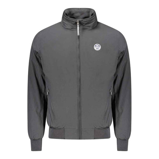Black Polyester Men Jacket