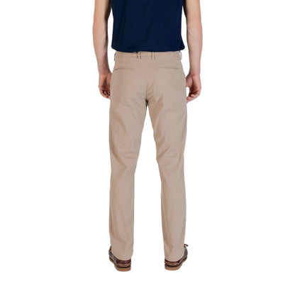 Beige Cotton Skinny Pants