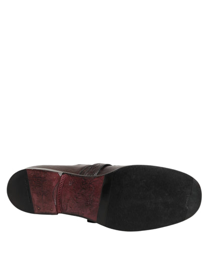 Brown Leather Monk Strap Formal Derby Shoes