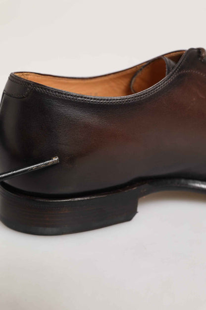 Brown Leather Lace Up Dress Men Derby Shoes