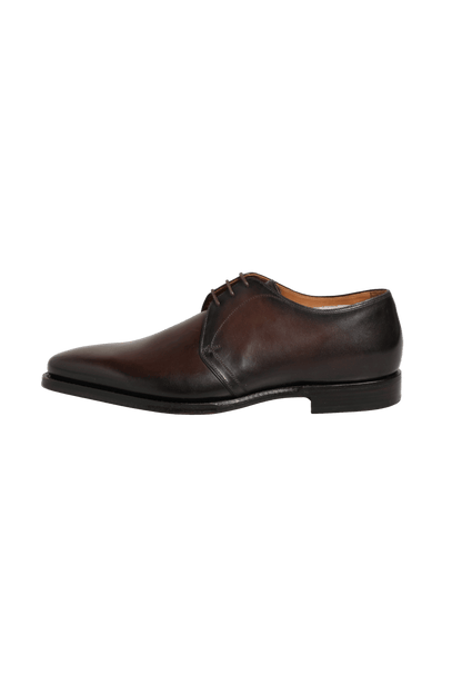 Brown Leather Lace Up Dress Men Derby Shoes