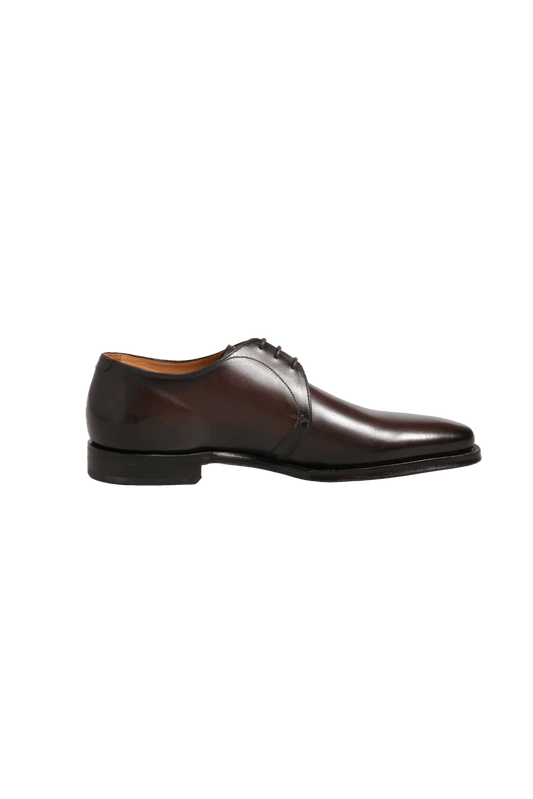 Brown Leather Lace Up Dress Men Derby Shoes