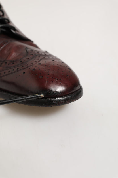 Bordeaux Leather Lace Up Dress Derby Shoes
