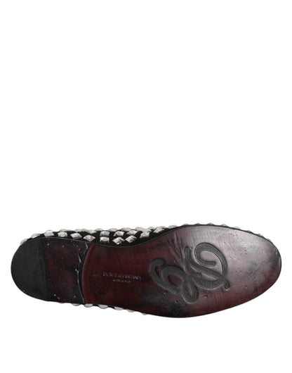 Black Suede Crystals Loafers Men Dress Shoes