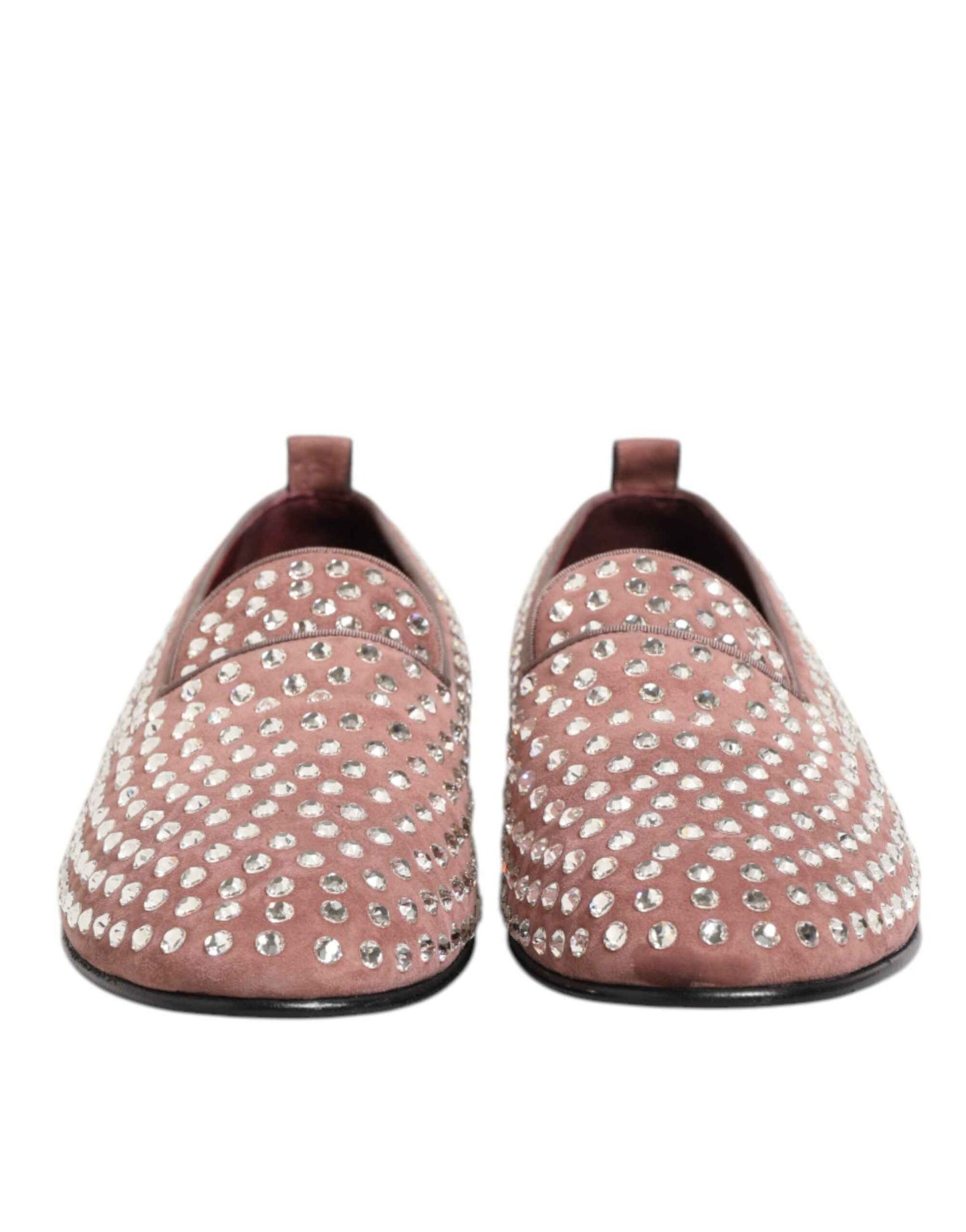 Pink Suede Crystals Loafers Men Dress Shoes