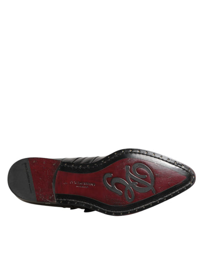Black Blue Embellished MONKSTRAP Dress Shoes
