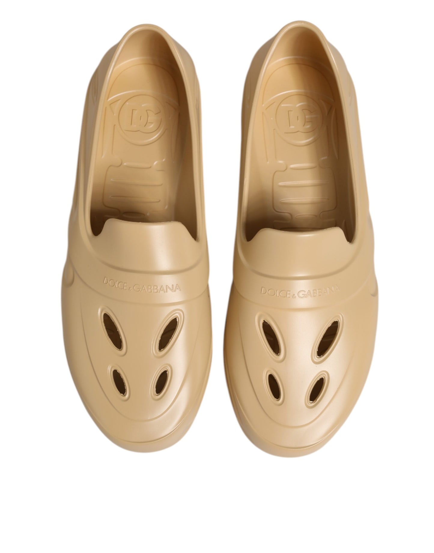 Beige Rubber Slides Low Top Sneakers Shoes