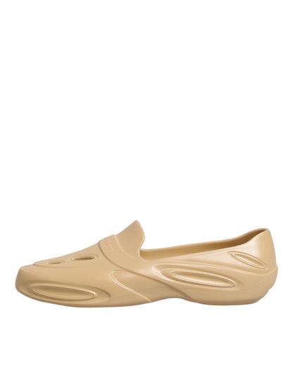 Beige Rubber Slides Low Top Sneakers Shoes
