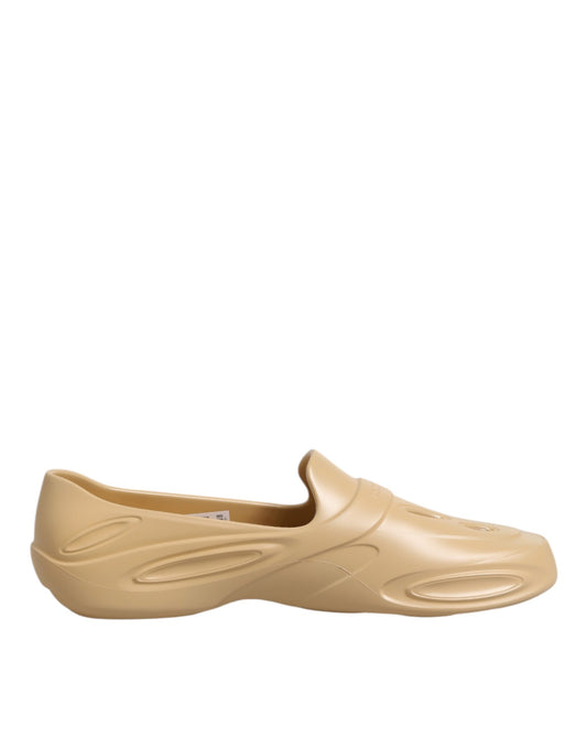 Beige Rubber Slides Low Top Sneakers Shoes