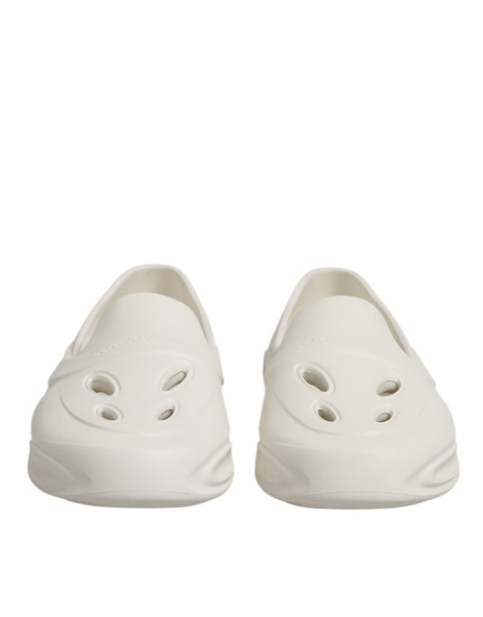 White Rubber Slides Low Top Sneakers Shoes
