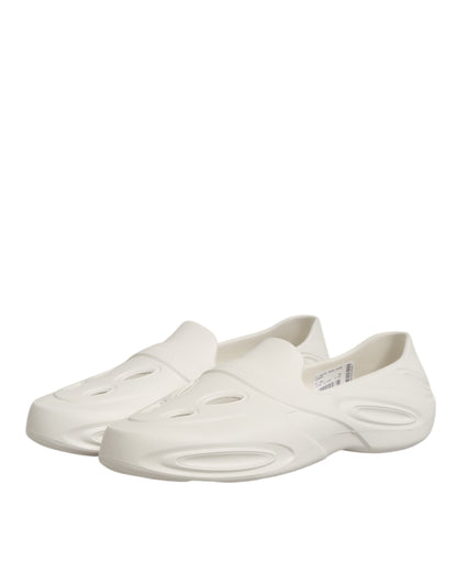 White Rubber Slides Low Top Sneakers Shoes