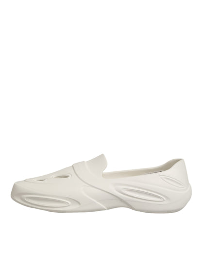 White Rubber Slides Low Top Sneakers Shoes