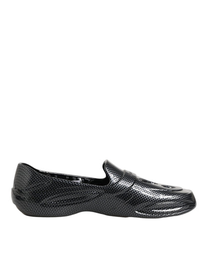 Black Rubber Slides Low Top Sneakers Shoes