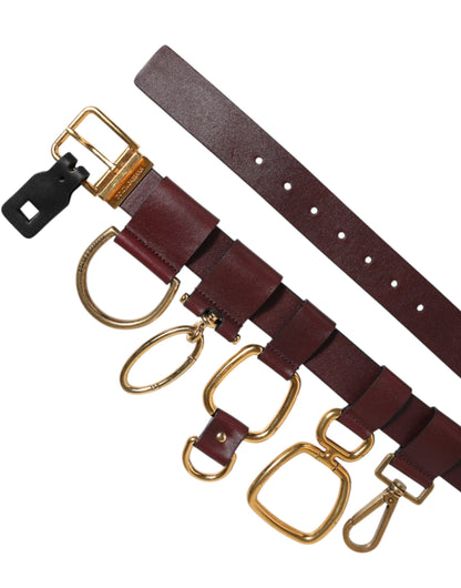 Brown Key Ring Clip Attachments Buckle Belt