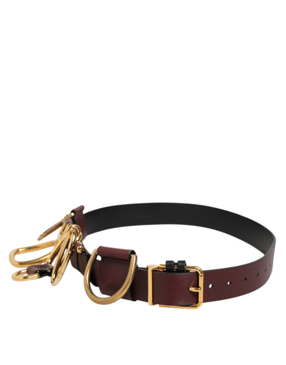 Brown Key Ring Clip Attachments Buckle Belt