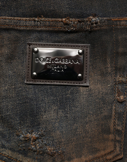 Black Cotton Skinny Tattered Men Denim Jeans