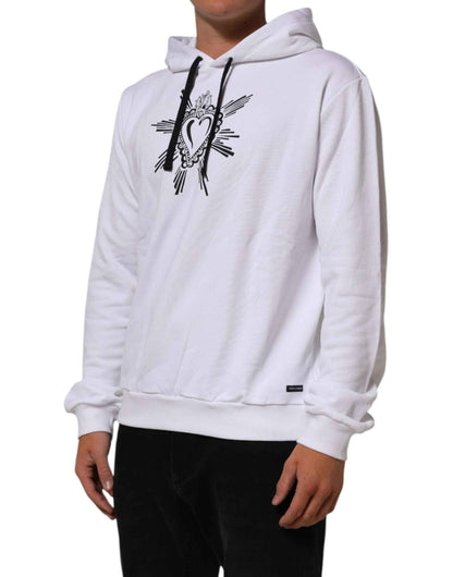 White Sacred Heart Hooded Sweatshirt Sweater