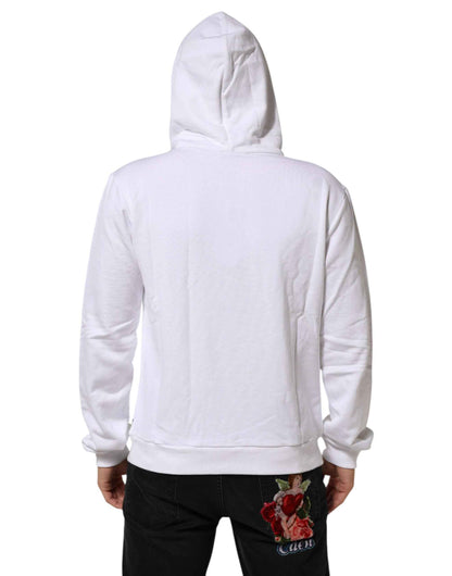 White Sacred Heart Hooded Sweatshirt Sweater