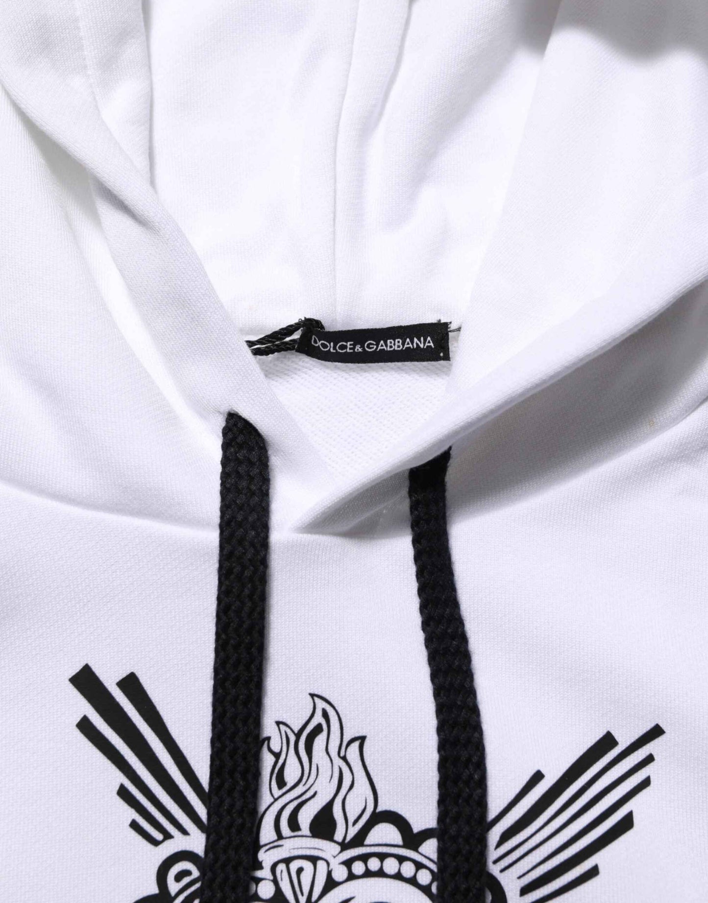 White Sacred Heart Hooded Sweatshirt Sweater