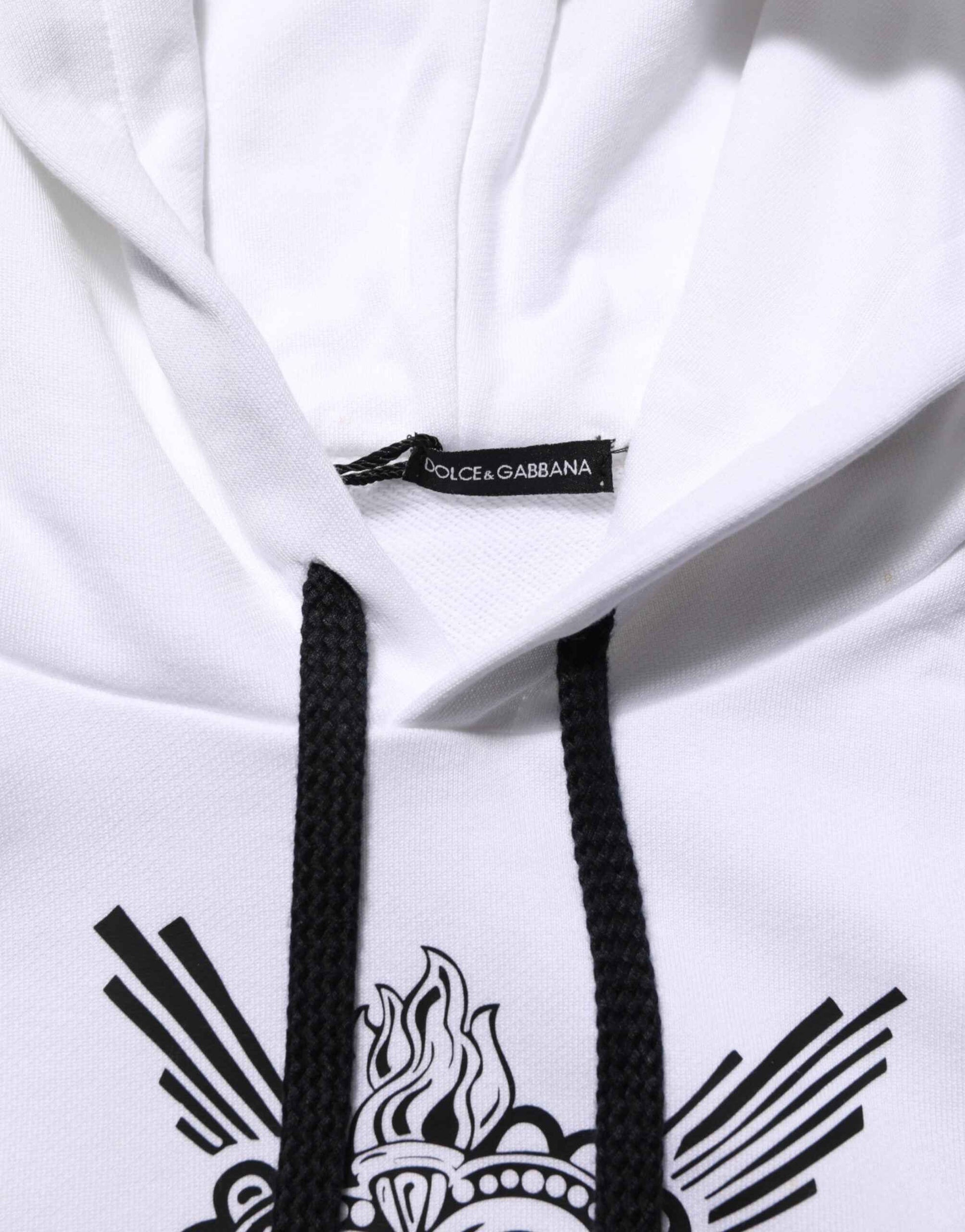 White Sacred Heart Hooded Sweatshirt Sweater