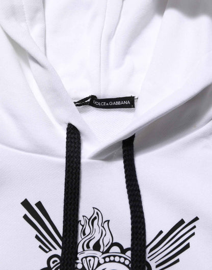 White Sacred Heart Hooded Sweatshirt Sweater