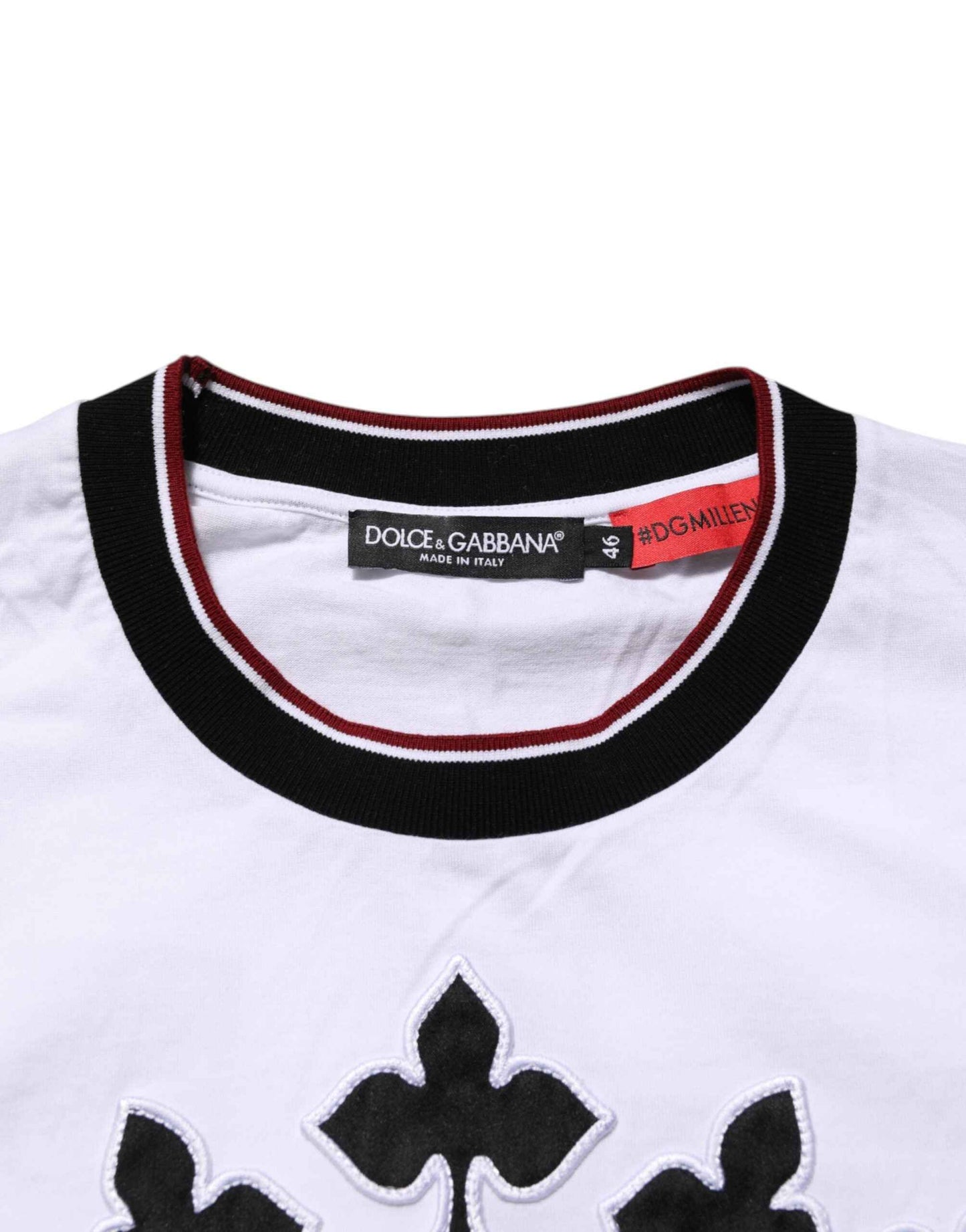 White Cotton Crown King Embroidery T-shirt