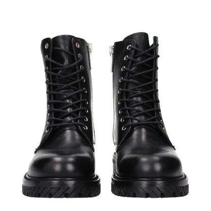 Black Leather Ankle Boots