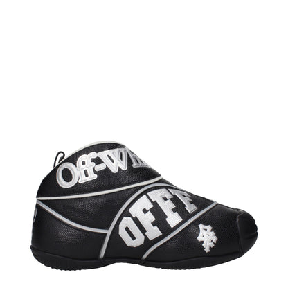 Black Leather High Top Sneakers