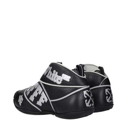 Black Leather High Top Sneakers