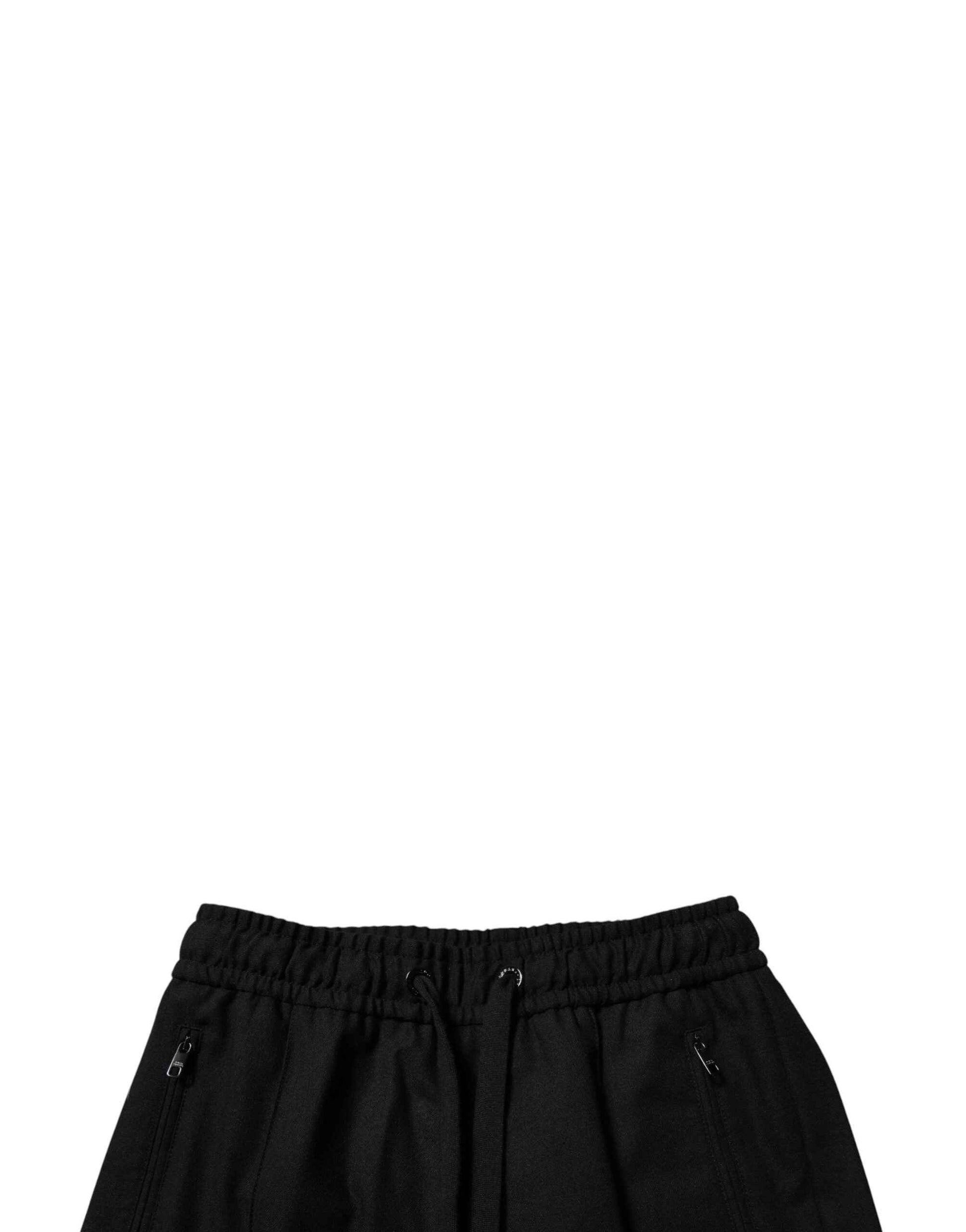 Black Wool Skinny Jogger Men Trouser Pants