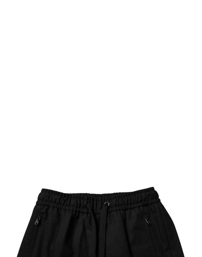 Black Wool Skinny Jogger Men Trouser Pants