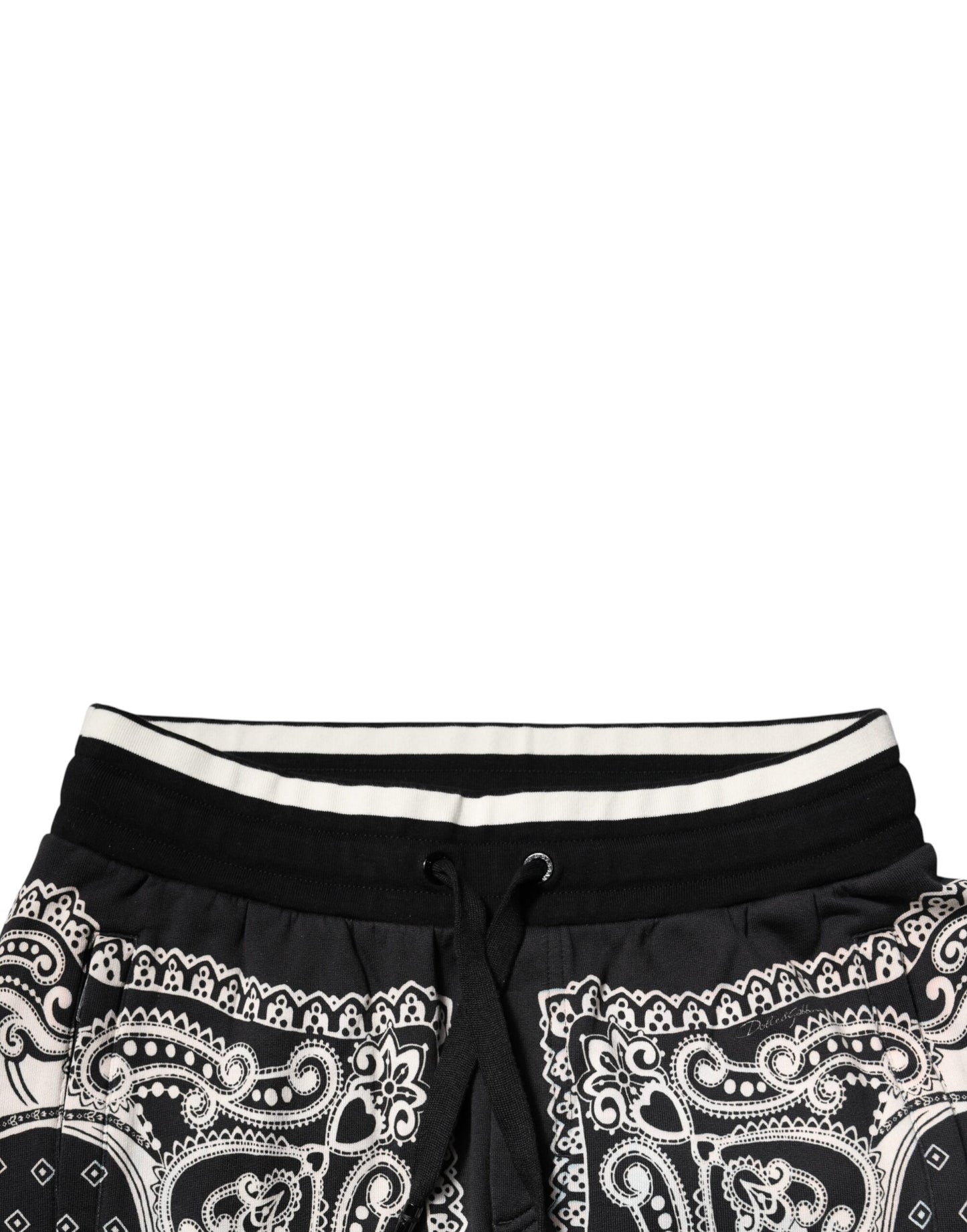 Black Cotton Bandana Jogger Sweatpants Pants