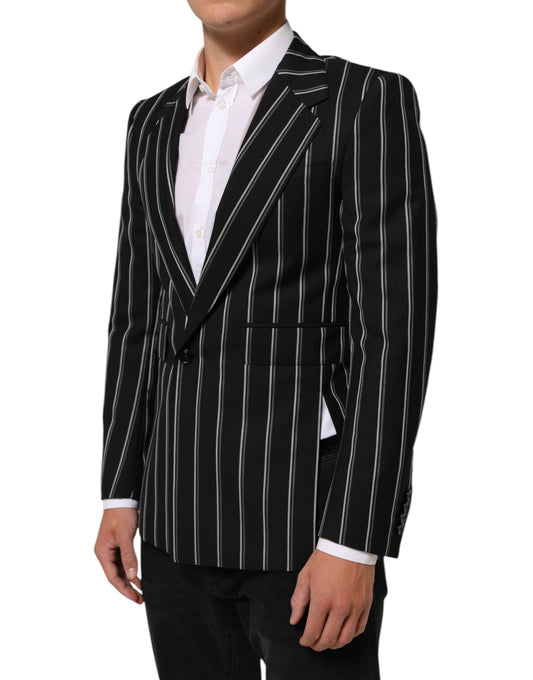 Dark Gray Stripes SICILIA 1 Button Suit Blazer