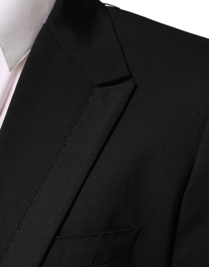 Black Wool 2 Buttons Suit Men Jacket Blazer