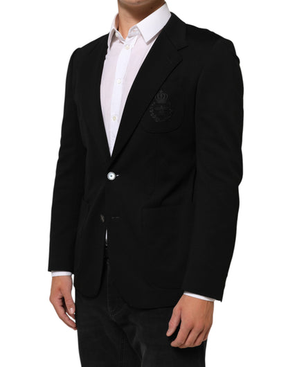 Black Viscose 2 Buttons Suit Jacket Blazer